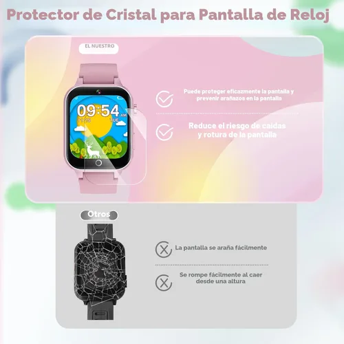 Miniatura 6 de Luyiilo Reloj inteligente para niños, reloj inteligente para niños, juguetes con 26 juegos de rompecabezas, pantalla táctil, cámara HD, reloj