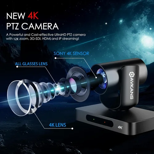 Miniatura 6 de Cámara NDI PTZ de Seguimiento Automático AI, Cámara PTZ HDMI SDI de Transmisión en Vivo con Zoom 4K para Adoración en la Iglesia y Eventos en Vivo
