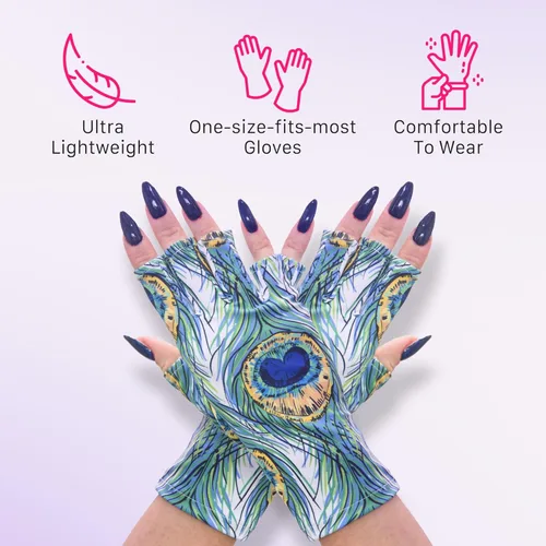 Miniatura 5 de ManiGlovz - Guantes de uñas originales con protección UPF 50+ UV Guantes de manicura de gel y guantes anti UV sin dedos para mujeres Se pueden