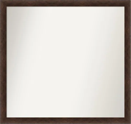 Miniatura 193 de Amanti Art Espejo de pared personalizado no biselado (24 x 27 pulgadas), marco estrecho de nogal chipre - varios tamaños personalizados - Espejo