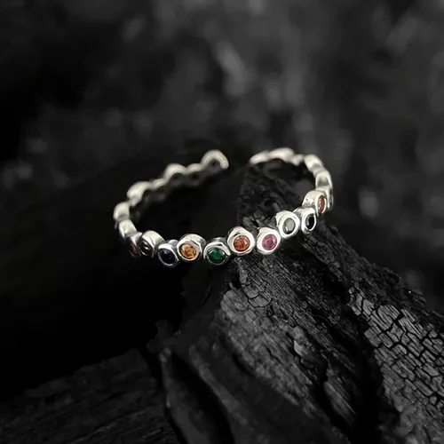 Miniatura 67 de Anillo de plata 925, anillos de plata ajustables para mujer, anillos de pulgar abiertos, anillos de circonio, anillos ajustables, anillos abiertos