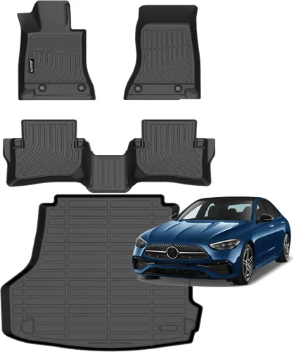 Miniatura 70 de Juego completo de tapetes de auto para todo tipo de clima, revestimiento automotriz para piso y maletero