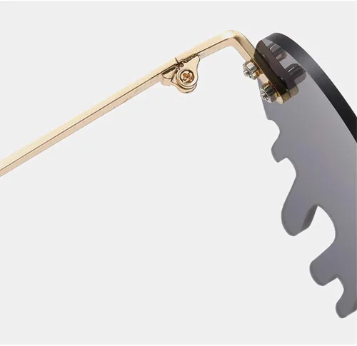 Miniatura 4 de Lentes de sol de corazón derretido para hombres y mujeres, sin montura, irregulares, para fiesta única, lentes de sol de metal para baile