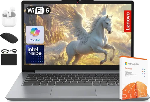 Lenovo IdeaPad Laptop Business Student 2025, pantalla de 14 pulgadas, procesador Intel de doble núcleo, 12 GB de RAM + 884 GB de almacenamiento (256
