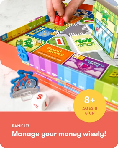 Miniatura 2 de SimplyFun BankIt! - Juego de dinero para niños - Aprende a ahorrar, gastar, donar, ganar intereses bancarios y más - Juego para niños de 8 años