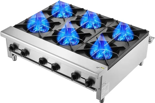 Miniatura 14 de VEVOR Estufa de Gas Comercial con 2 Quemadores, Estufa de Cocina de Encimera de Propano y Gas Natural, Placa Caliente de Gas de Acero Inoxidable