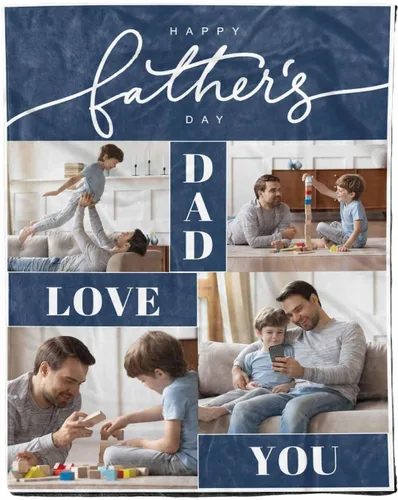 Miniatura 19 de D-Story Mantas para papá, manta de regalo personalizada de hija, manta para el Día del Padre, regalos para papá de parte de la hija, manta con fotos