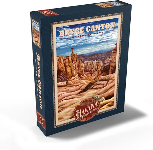 Miniatura 2 de MyPuzzle Bryce Canyon National Park - Pilares de piedra, póster de viaje vintage, rompecabezas premium de 100 piezas para adultos