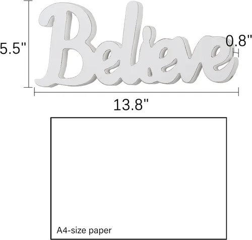 Miniatura 2 de Letrero rústico de madera blanca envejecida para mesa de 14 pulgadas, decoración motivacional de escritorio para oficina, estante de entrada, sala
