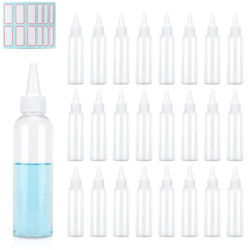 Miniatura 12 de TRENDBOX Aplicador de botellas de plástico transparente de 2 onzas con tapa superior giratoria sin BPA para aceites y líquidos para el cabello