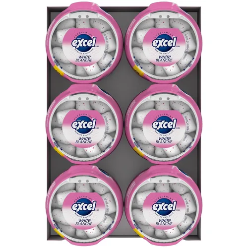Miniatura 7 de Excel White Goma de mascar sin azúcar, Bubblemint, botella de 60 piezas, 6 quilates {Importado de Canadá}
