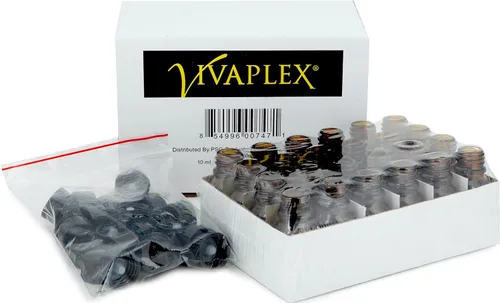Miniatura 3 de Vivaplex, 24, Amber, 0.3 fl oz (1/3 oz) botellas de vidrio, con tapas