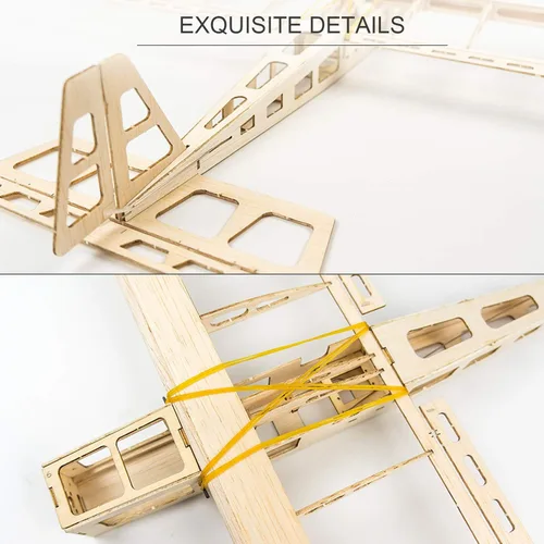 Miniatura 5 de mewmewcat Rc Avión, Dancing Hobby R03 STICK-06 Avión 22.835 in Pan Balsa Madera Aviones DIY Juguete Volador para Adultos al Aire Libre Kit Versión