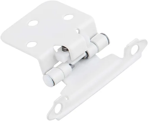 Miniatura 3 de Silverline SH5001-WT Bisagra empotrada de cierre automático de 0.047 in de grosor, herrajes para gabinete, superposición de montaje frontal