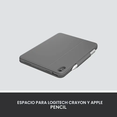 Miniatura 8 de Logitech Funda de teclado tipo folio resistente para iPad (10ª generación y A16) con conector inteligente y teclado duradero a prueba de derrames