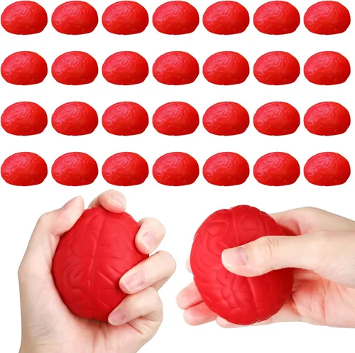 Miniatura 8 de Jenaai Pelota antiestrés para el cerebro de Halloween, 2.76 pulgadas, de poliuretano, para ejercicio, muscular, para ejercicio, divertido alivio