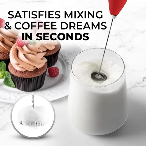 Miniatura 286 de Zulay Milk Boss Espumador de leche potente manual, hace espuma para latte, batidor para mezclar bebidas, café, miniespumador para capuchino, frappé