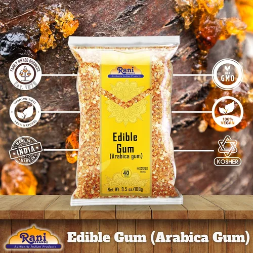 Miniatura 6 de Rani - Goma de mascar comestible entera (goma arábica) 3.5 onzas (3.53 oz) ~ Todo natural, sin sal Vegano Sin colores Apto para gluten Sin