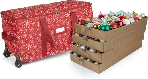 Miniatura 14 de Covermates Keepsakes Bolsa de almacenamiento ajustable para adornos, poliéster resistente, separadores acolchados y bandejas FlexGrid, organizador