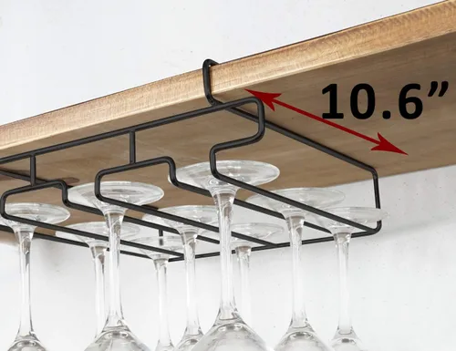 Miniatura 4 de Soporte para copas de vino – Estante para copas debajo del gabinete – Estante de almacenamiento para percha, apto para armario de 0.8 pulgadas