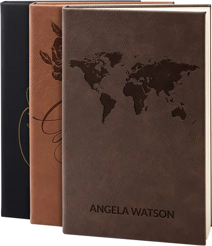 Miniatura 15 de Personal Leather Journal Notebooks 12 Design, 9 Color - Teal Journal for Women, Men - Custom Notebook to Write in - Diary for Girls, Women