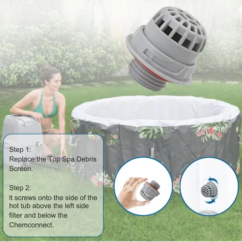 Miniatura 5 de Piezas de spa para bañera de hidromasaje de piscina para SaluSpa Top Residuos Filtro de repuesto con sello solo para Bestway y Coleman Lay-Z-Spa