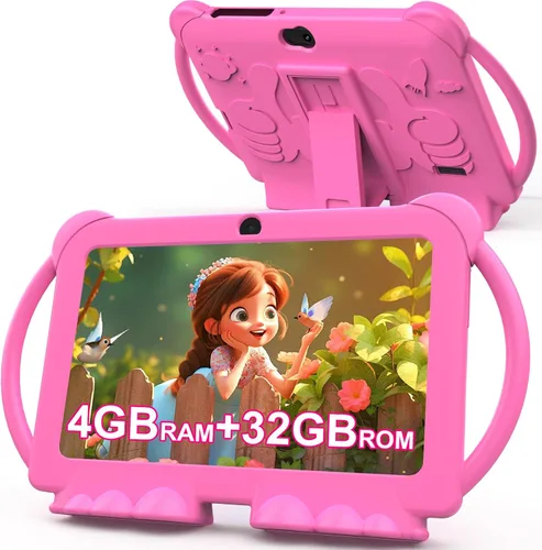 Miniatura 8 de Tablet para niños 2025, tablet Android 12 para niños de 7 pulgadas, 4+32GB ROM (1TB expandible), tablet para niños pequeños con control parental
