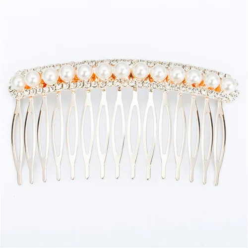 Miniatura 4 de Los accesorios de pelo nupcial de moda más populares Rhinestone perla aleación peine de pelo de la boda horquilla nupcial cristal horquillas