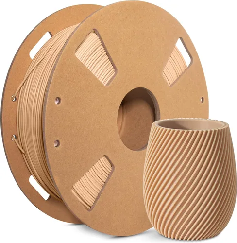 Filamento Petg de 1.75, marrón claro mate sellado al vacío, superficie mate y carrete de cartón fuerte de 2.2 lbs, precisión dimensional 0.069 in ±