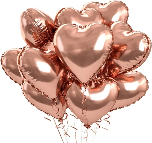 Miniatura 26 de Globos de corazón azul bebé, 10 piezas de globos en forma de corazón azul claro y blanco pastel, globos de papel de aluminio blanco arena crema