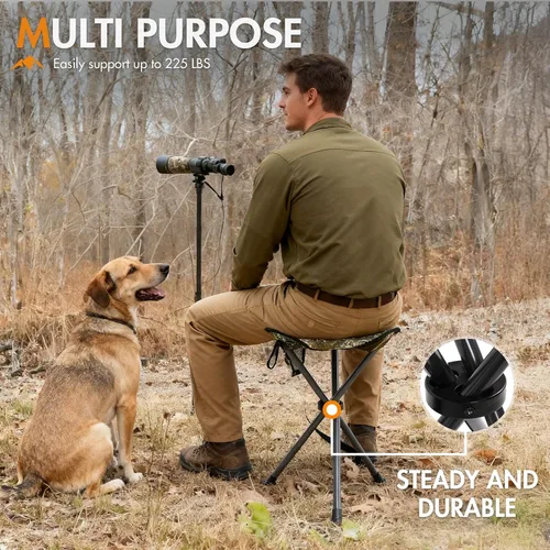 Miniatura 3 de Portal Taburete plegable para camping, portátil, plegable, asiento trípode para senderismo, caza, caminata, pesca, viajes, al aire libre