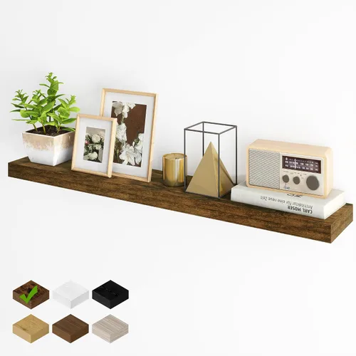 Miniatura 73 de Fun Memories Estantes flotantes para pared, estantes flotantes de 48 pulgadas de largo, juego de 1, estante colgante con soportes invisibles
