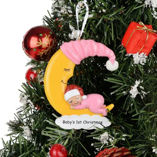 Miniatura 7 de Adorno de Navidad personalizado para bebé niño 2024 – Adornos personalizados de la primera Navidad del bebé, regalo de recuerdo para recién nacido