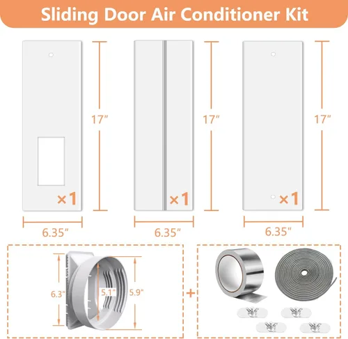 Miniatura 7 de Kit portátil de ventilación de ventana de CA para ventanas correderas de doble colgado/pequeñas de 26 a 47 pulgadas, ajustable con acoplador