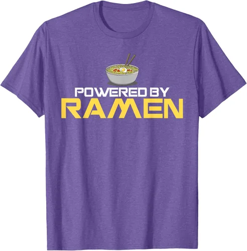 Miniatura 6 de Camiseta de fideos de anime japoneses Powered By Ramen, Negro, S