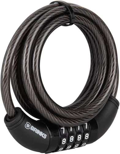 Miniatura 8 de BRINKS Cable de bloqueo para bicicleta resistente para exteriores de 6 pies, paquete de 2, grueso, diseño antirrobo autorrebobinante, combinación