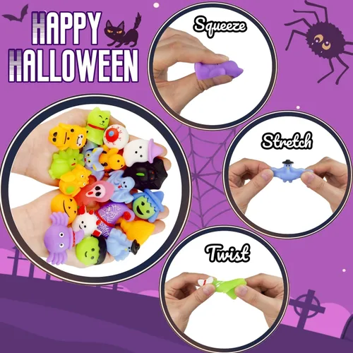 Miniatura 3 de VOVEA Juguetes Squishy Mochi de Halloween 30 PCS, Squishies Regalos de Fiesta para Niños, Rellenos para Bolsas de Dulces y Bolsas de Regalos, Dulces
