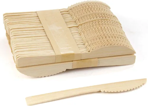 Miniatura 8 de Bulk Pack - Utensilios de chapa de bambú para cenas, catering, 50