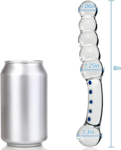 Miniatura 6 de SXOVO Consolador de cristal de cristal con cuentas para el pene, tapón anal, diseño de doble cabeza, consolador de pene, próstata, masaje