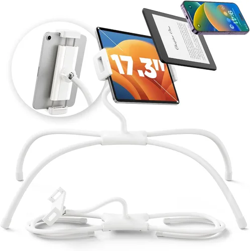 Miniatura 8 de SAIJI Soporte para iPad, soporte ergonómico ajustable para cama, soporte Kindle para leer en la cama, apto para tableta, teléfono, Kindle, monitor