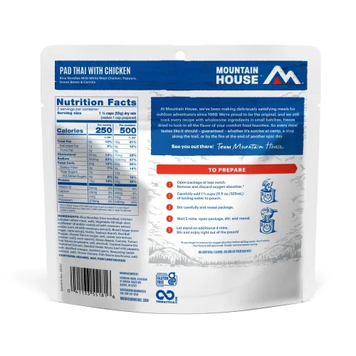 Miniatura 2 de Mountain House Pad Thai - Alimentos liofilizados con pollo para mochileros y campamentos, paquete de 6 unidades, sin gluten