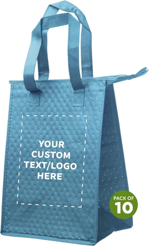 Miniatura 19 de DISCOUNT PROMOS Juego de 10/50/100 bolsas de almuerzo con aislamiento con cremallera, paquete personalizado a granel perfectas para el trabajo