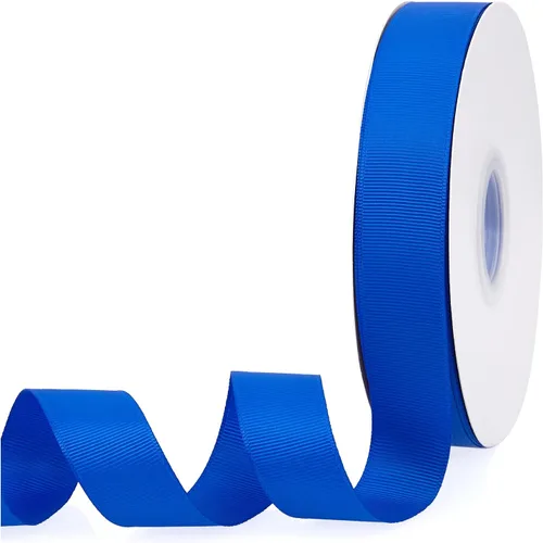 Miniatura 100 de Cinta de grogrén de doble cara de color liso azul bebé de 1-1/2 pulgadas x 50 yardas para envolver regalos, bodas, fiestas, manualidades, lazos