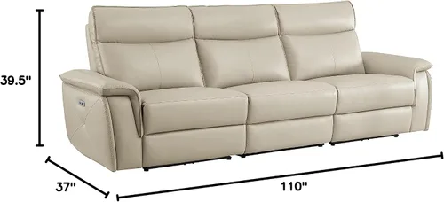 Miniatura 10 de Lexicon Raelynn Power - Sofá reclinable doble, color gris pardo gris topo