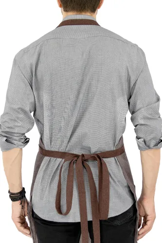 Miniatura 4 de Under NY Sky Delantal de chef – Sarga profesional gris real – Correas de algodón – Bolsillos inteligentes – Ajustable para hombres y mujeres