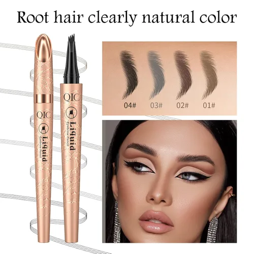 Miniatura 4 de Pluma microblading de cejas negra impermeable – Pluma de cejas de cuatro puntos para cejas de aspecto natural, de larga duración y a prueba