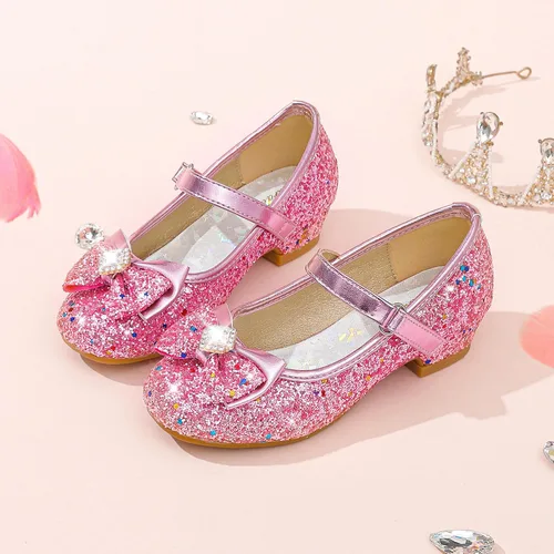 Miniatura 9 de Furdeour Zapatos de vestir para niñas, zapatos de princesa Mary Jane para bodas, flores, damas de honor, tacones con purpurina para niños pequeños