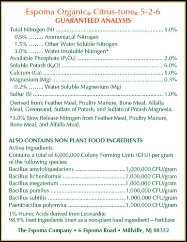 Miniatura 3 de Espoma Fertilizante orgánico de tono cítrico 5-2-6 natural y orgánico y alimento vegetal para todos los árboles de cítricos, frutas, nueces