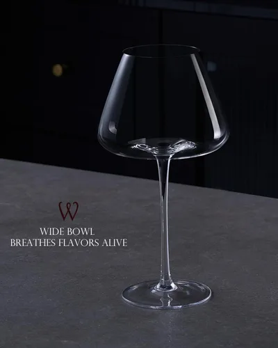 Miniatura 5 de Juego de 4 copas de vino de cristal sopladas a mano de 23.5 onzas para Pinot Noir, Borgoña, Burdeos, vasos de cristal grandes sin plomo con diseño