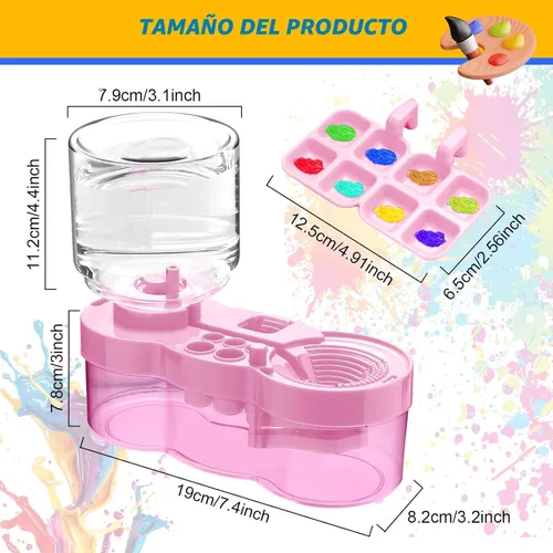 Miniatura 3 de 2025 Herramienta Mejorada de Limpieza de Pinceles, Taza Enjuagadora de Pinceles con Circulación de Agua Corriente para Pintura, Suministros de Arte